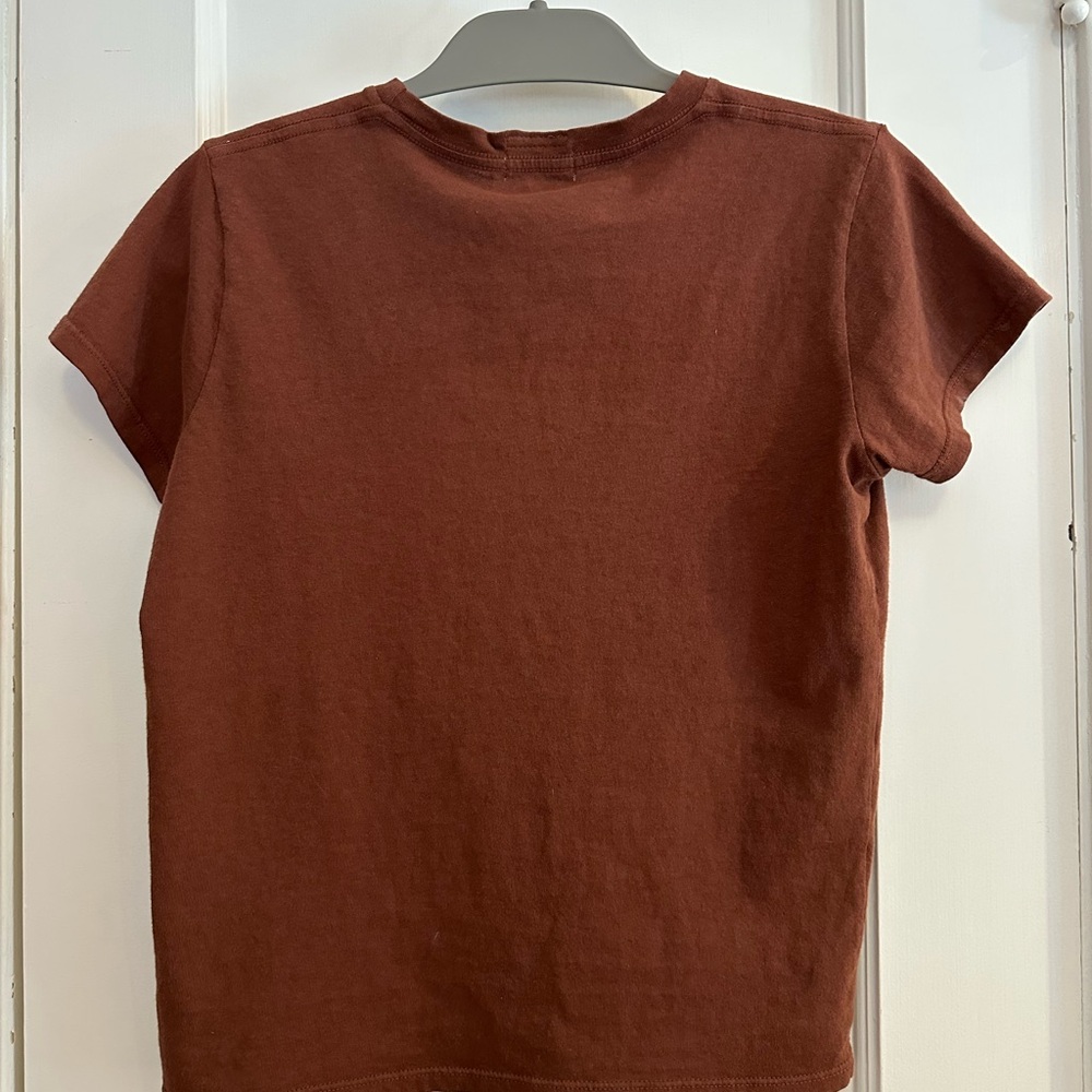 MOTHER “I’m Just Glad” The lil Goodie Goodie soft brown tee NWT XS - Picture 5 of 11